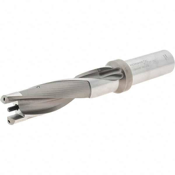 Replaceable-Tip Drill: 38.1 to 39.1 mm Dia, 117.09 mm Max Depth, 38.1 mm Weldon Flat Shank MPN:1616135