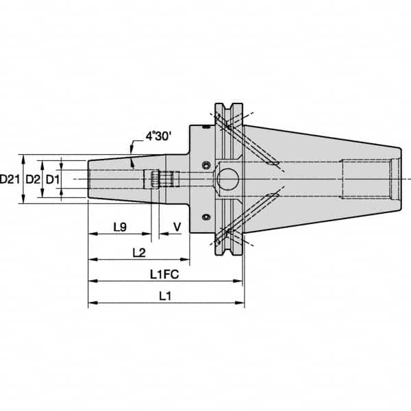 Shrink-Fit Tool Holder & Adapter: CVKV40 Taper Shank, 0.75