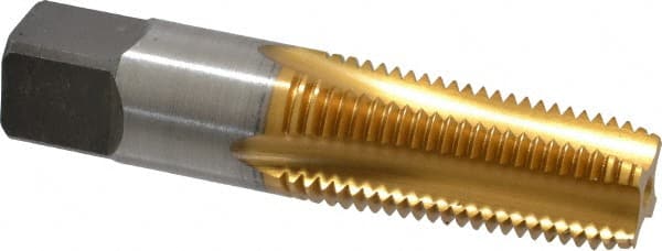 Standard Pipe Tap: 1/4-18, NPT, 4 Flutes, High Speed Steel, TiN Finish MPN:1545236