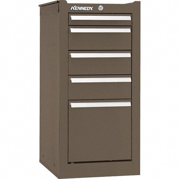 Side Cabinet: 5 Drawer, Brown, Steel MPN:185XB