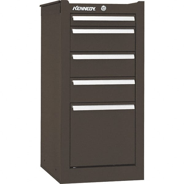 Side Cabinet: 5 Drawer, Brown, Steel MPN:205XB