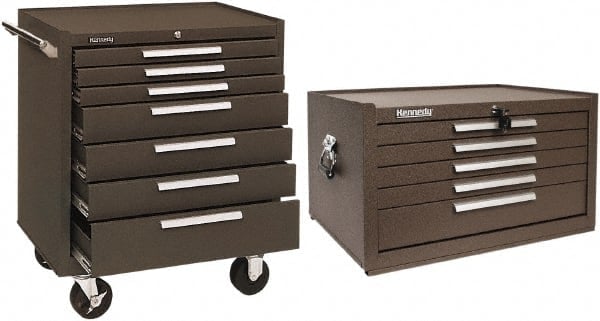 7 Drawer, 2 Piece, Brown Steel Roller Cabinet Combo MPN:0067787/0067779