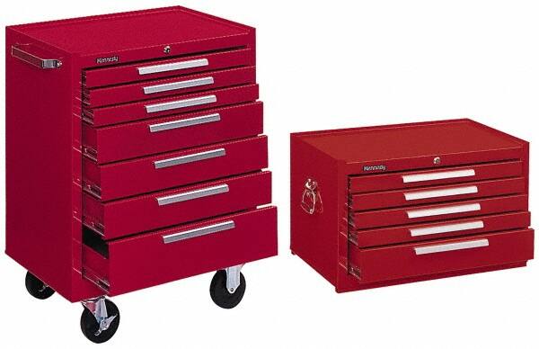 7 Drawer, 2 Piece, Red Steel Roller Cabinet Combo MPN:0092357/0067776