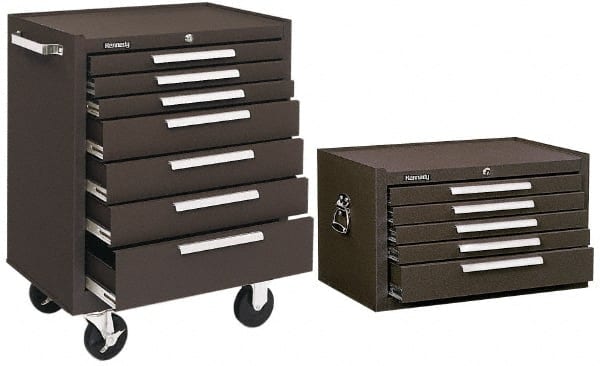 7 Drawer, 2 Piece, Brown Steel Roller Cabinet Combo MPN:0092358/0067777