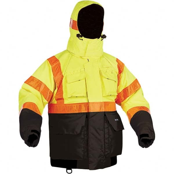 Life Jackets & Vests, Type: Hi-Vis Deluxe Flotation Jacket , Size: Medium , Material: Fleece/Solas , Minimum Buoyancy (lbs): 15.5 (Pounds) MPN:151800-410-030-