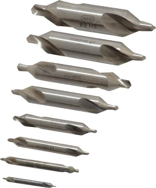 8 Pc #1 to #8 High Speed Steel Combo Drill & Countersink Set MPN:0