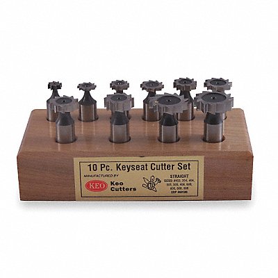 Keyseat Cutter Set 10 PC HSS Stag MPN:60105