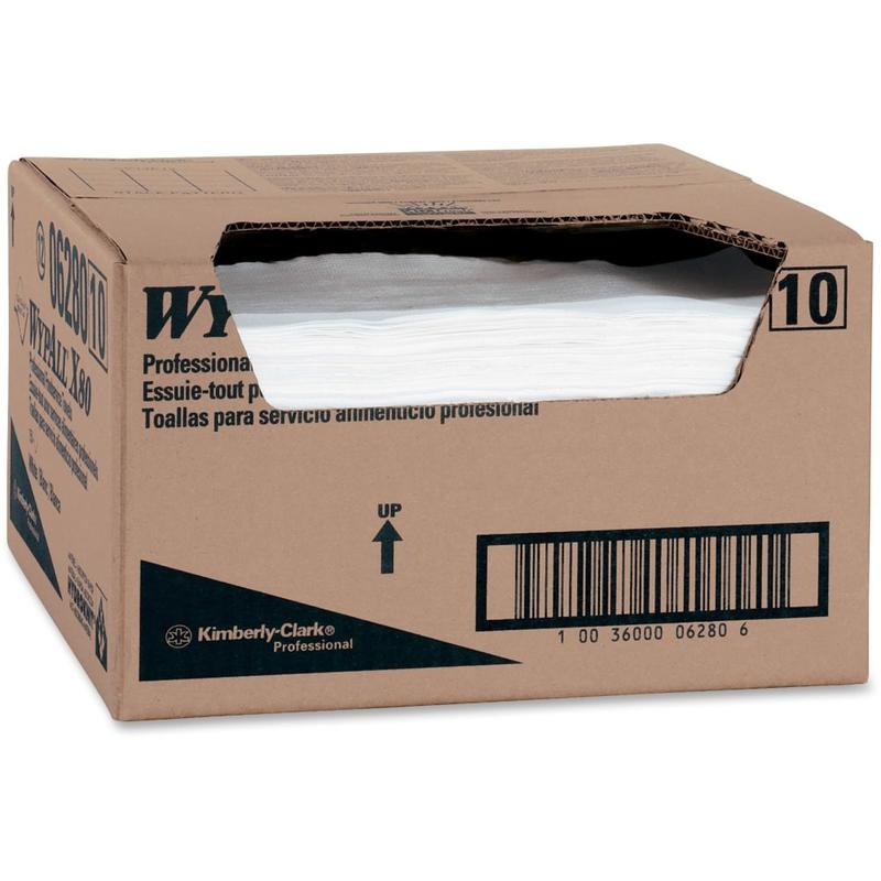 Kimberly-Clark WYPALL X80 Food Service Towels, 12in x 23 1/4in, Blue, Case Of 150 MPN:06280