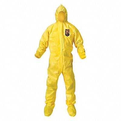 Hooded Coveralls Yellow L Elastic PK12 MPN:00683