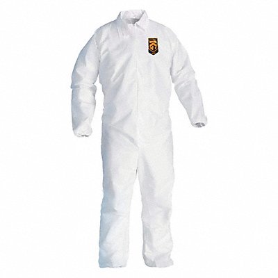 Collared Coveralls White L Elastic PK25 MPN:44313