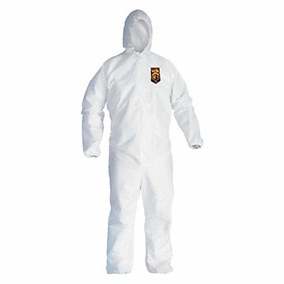 Hooded Coverall Elastic White L PK25 MPN:44323