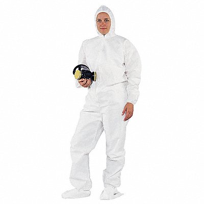 Hooded Disp. Coveralls White M PK24 MPN:49122