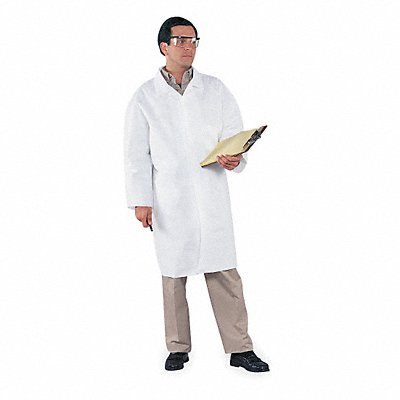 Disp. Lab Coat M Microporous White PK30 MPN:44452