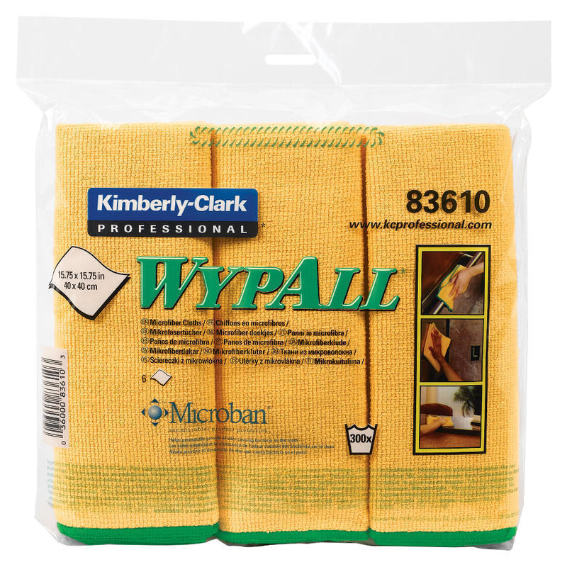 Wypall Microfiber Cloths, Yellow, Pack Of 6 (Min Order Qty 3) MPN:83610