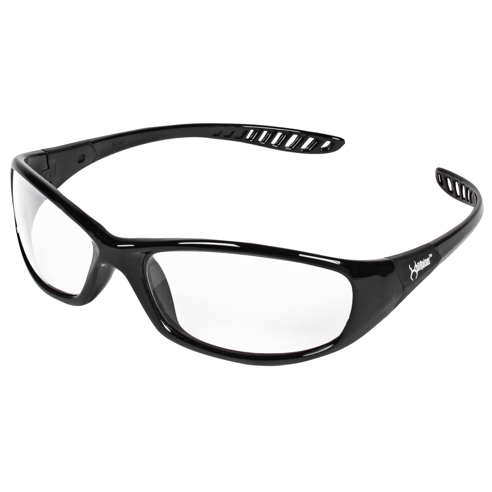 Kleenguard V40 Hellraiser Safety Eyewear - Ultraviolet Protection - Clear Lens - Black Frame - Flex-Point Temple, Wraparound Lens, Scratch Resistant, Lightweight, Flexible - 1 Each (Min Order Qty 8) MPN:28615