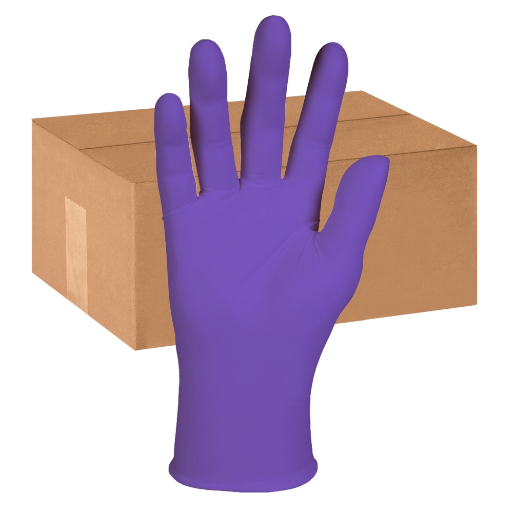 KIMTECH Purple Nitrile Exam Gloves - Large Size - For Right/Left Hand - Purple - Latex-free, Powder-free, Textured Fingertip, Beaded Cuff, Non-sterile - For Laboratory Application, Chemotherapy - 100/Box - 1000 / Carton - 6 mil Thickness MPN:55083CT