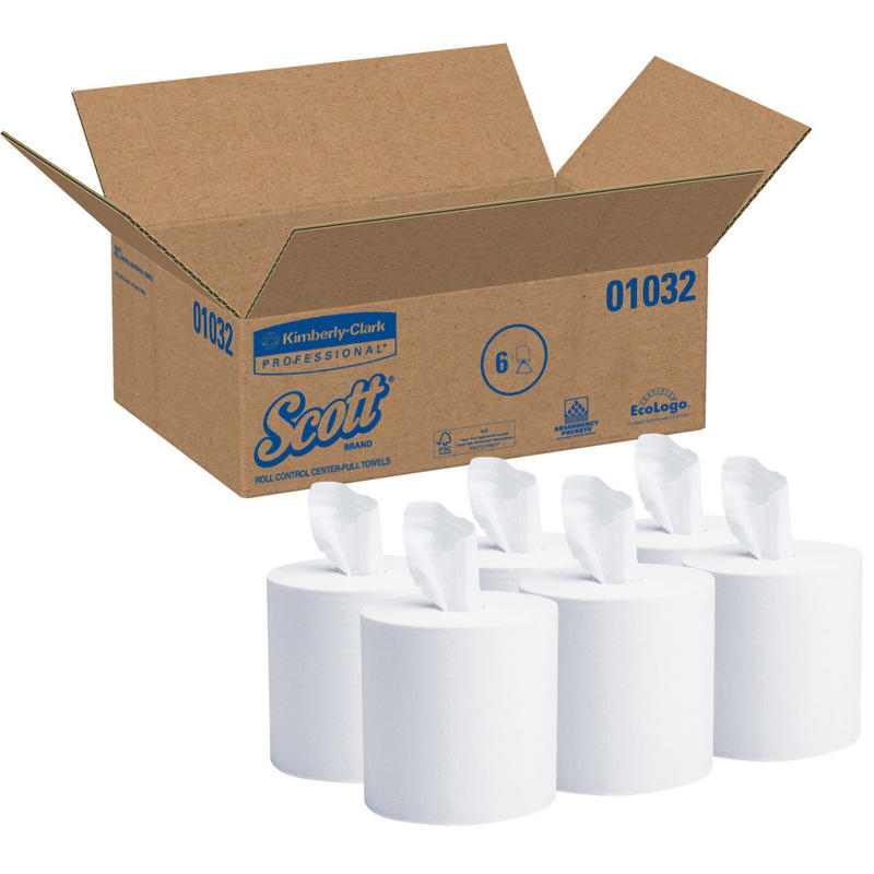 Scott Roll Control 1-Ply Center-Pull Paper Towels, 60% Recycled, 700 Sheets Per Roll, Pack Of 6 Rolls MPN:1032