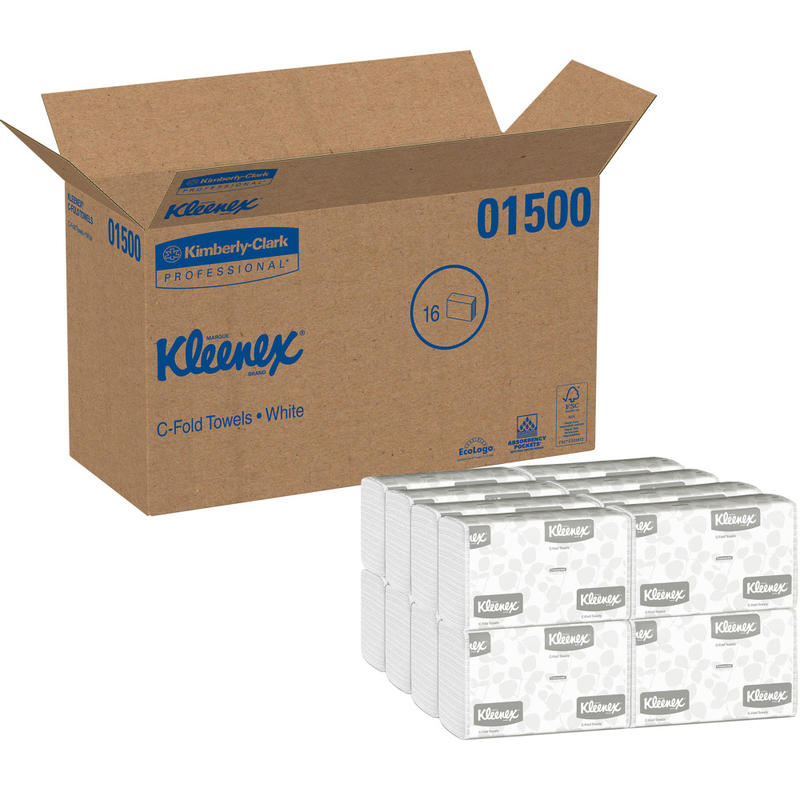 Kleenex Professional C-Fold Paper Towels, 150 Sheets Per Pack, Case of 16 Packs MPN:1500