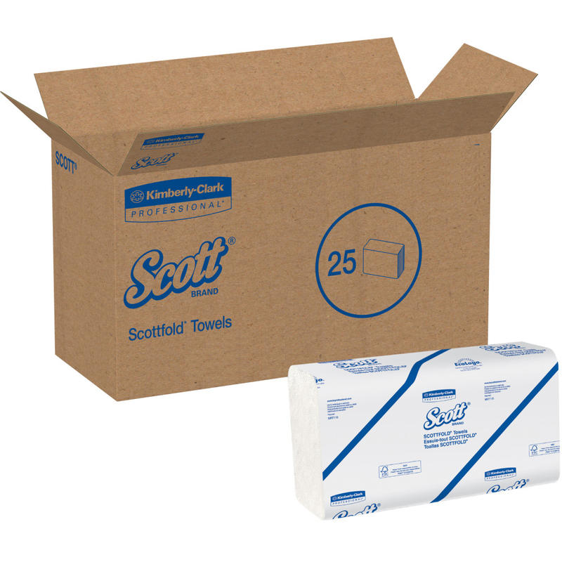 Scott Scottfold Multi-Fold 1-Ply Paper Towels, 175 Sheets Per Pack, Case Of 25 Packs MPN:01980