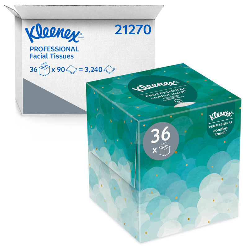 Kleenex Professional Naturals Boutique Facial Tissue Cube, 90 Sheets Per Box, Case of 36 Boxes MPN:21270-CT