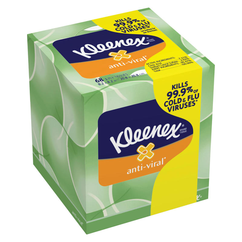 Kleenex Boutique Antiviral 3-Ply Facial Tissues, Box Of 68 Tissues (Min Order Qty 21) MPN:25836