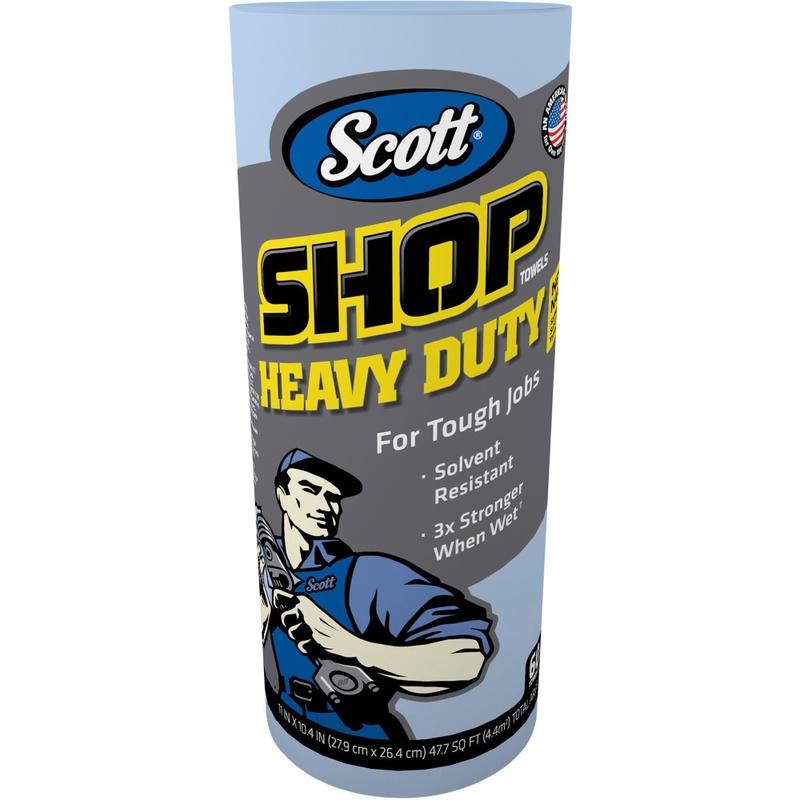 Scott Heavy Duty Shop Towels - 11in x 10.40in - 60 Sheets/Roll - Blue - Hydroknit - 12 / Carton (Min Order Qty 2) MPN:32992