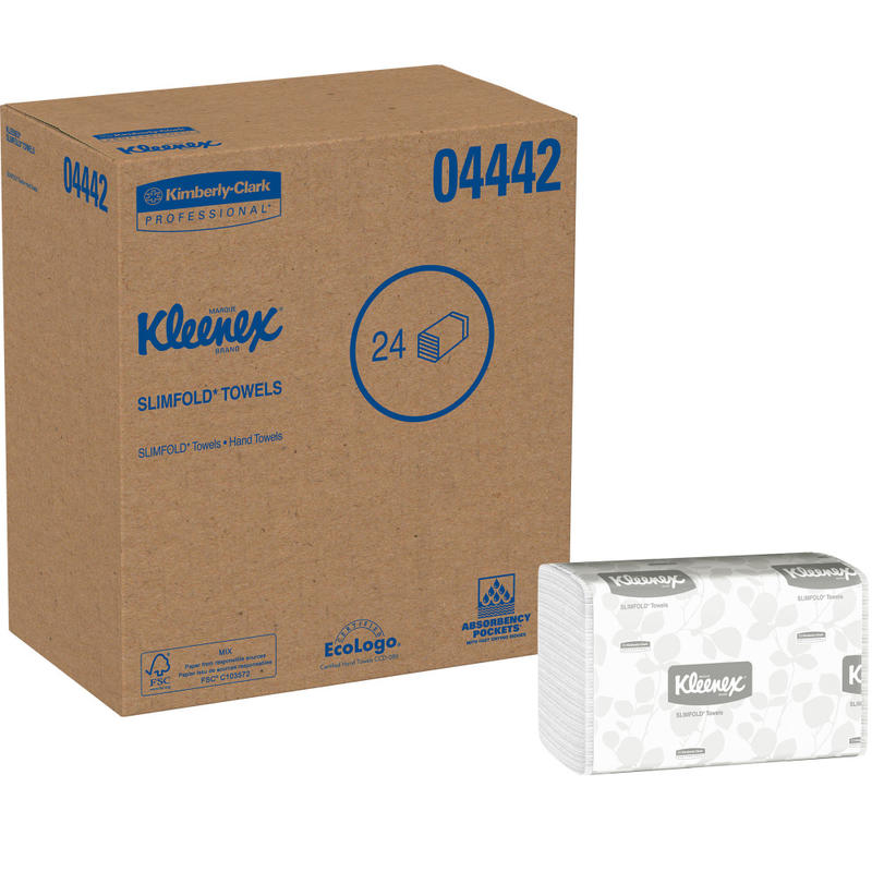 Kleenex Slimfold 1-Ply Paper Towels, 50% Recycled, 90 Sheets Per Pack, Case Of 24 Packs (Min Order Qty 2) MPN:04442