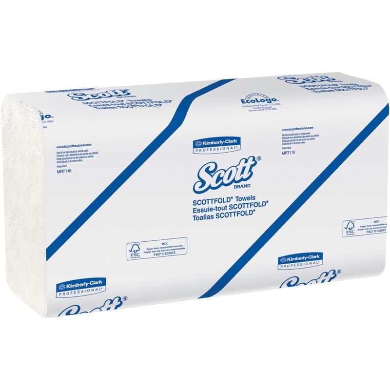 Scott Essential Multi-Fold Paper Towels, 9-7/16in x 12-7/16in, White, 175 Sheets Per Roll, Case Of 25 Rolls MPN:45957