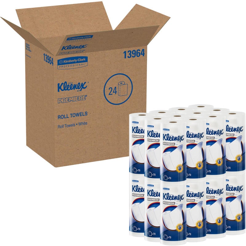 Kimberly-Clark Premiere 1-Ply Kitchen Paper Towels, 40% Recycled, Roll Of 70 Sheets (Min Order Qty 16) MPN:KCC13964