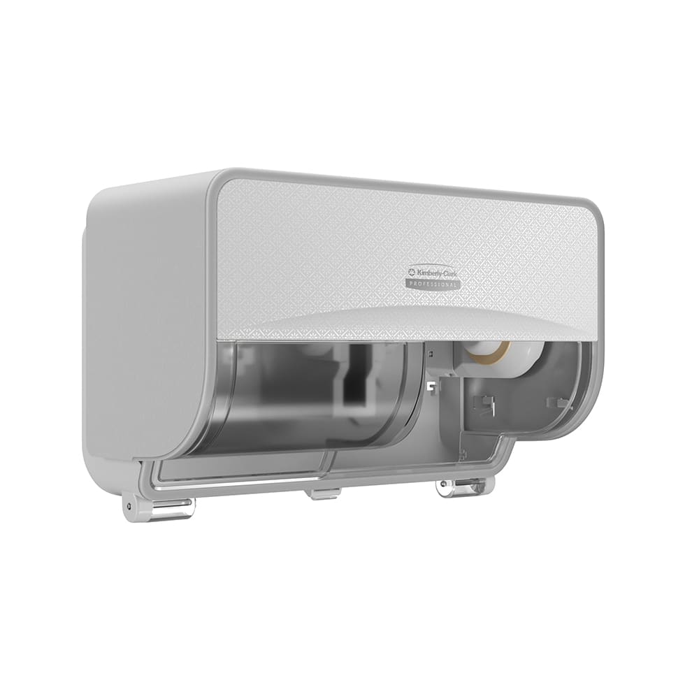 ICON Coreless Standard Roll Horizontal Toilet Paper Dispenser 2 Roll, with White Mosaic Design Faceplate, 7.9