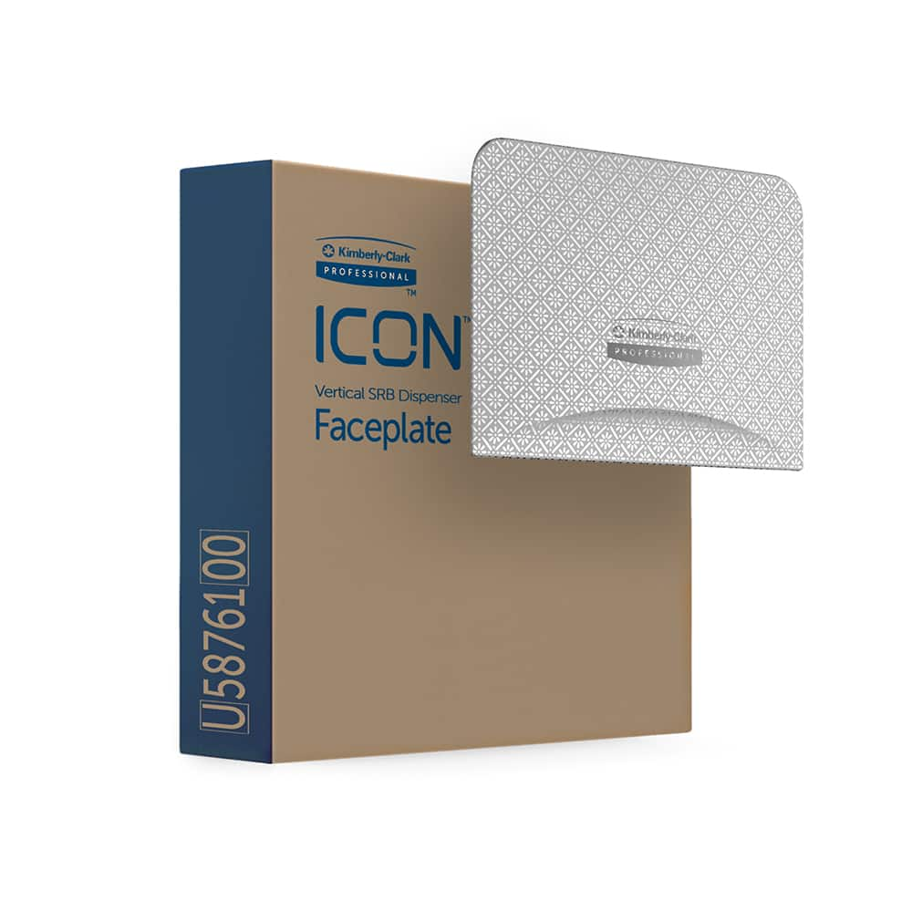 ICON Faceplate, Silver Mosaic Design, for Coreless Standard Roll Vertical Toilet Paper Dispensers 2 Roll MPN:58761