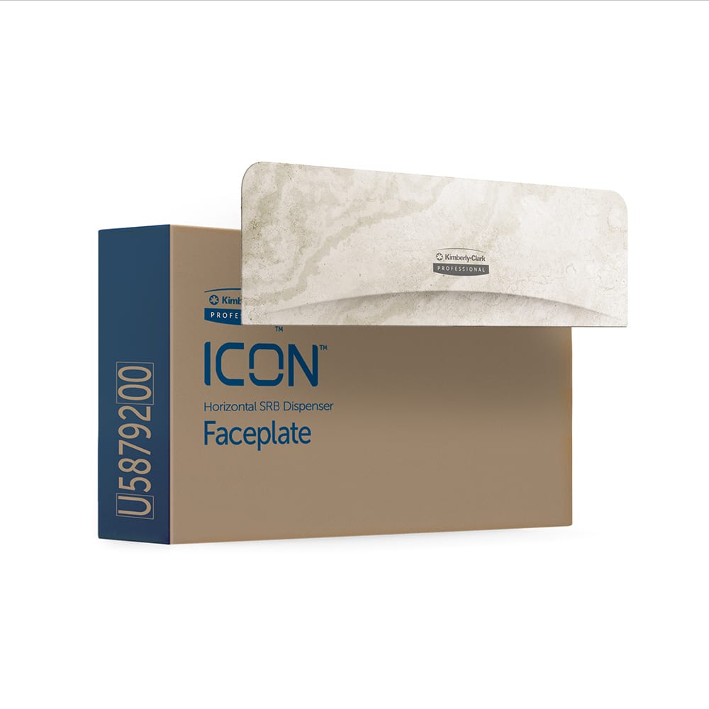 ICON Faceplate, Warm Marble Design, for Coreless Standard Roll Horizontal Toilet Paper Dispensers 2 Roll MPN:58792