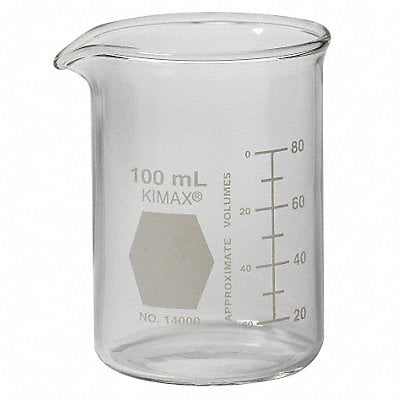 Beaker Low Form Glass 100mL PK48 MPN:14000-100