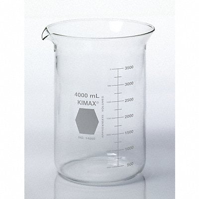 Beaker Low Form Glass 4000mL PK6 MPN:14000-4000