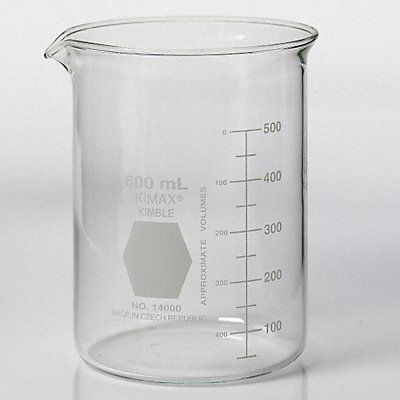 Beaker Low Form Glass 600mL PK36 MPN:14000-600