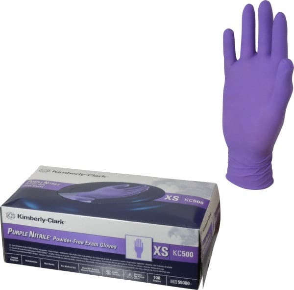 Disposable Gloves: X-Small, 5.9 mil Thick, Nitrile, Exam Grade MPN:55080