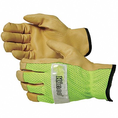 Leather Gloves Hi Vis Pigskin Lime L PR MPN:908L