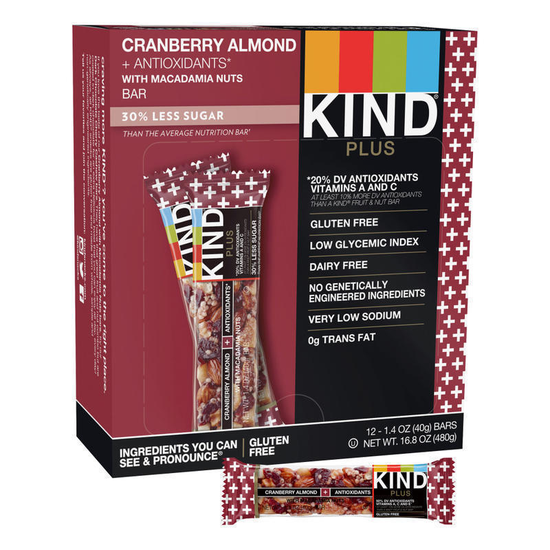 KIND Healthy Snack Bars, Cranberry/Almond/Antioxidants, 1.4 Oz, Box Of 12 Bars (Min Order Qty 3) MPN:17211