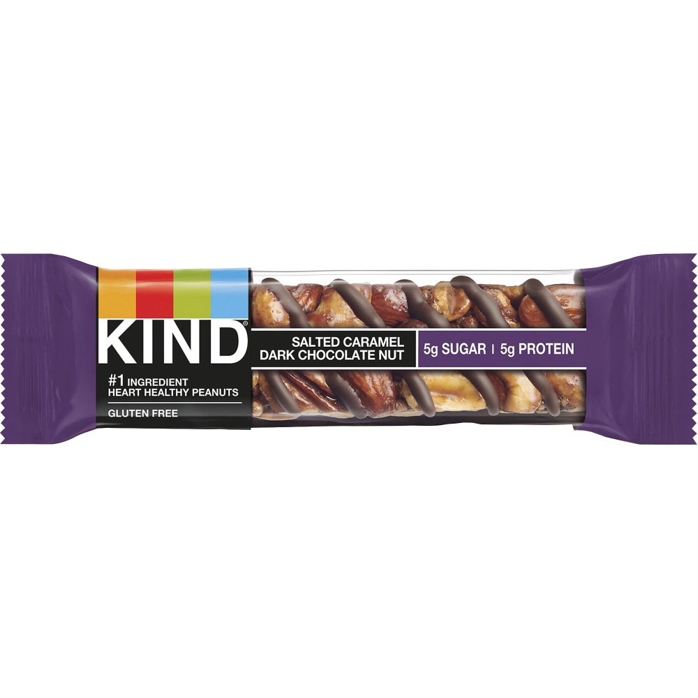 KIND Salted Caramel And Dark Chocolate Nut Bars, 1.4-Oz Bars, Box Of 12 Bars (Min Order Qty 3) MPN:KND26961