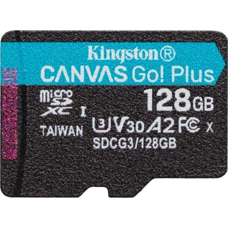 Kingston Canvas Go! Plus SDCG3 128 GB Class 10/UHS-I (U3) microSDXC - 170 MB/s Read - 90 MB/s Write - Lifetime Warranty (Min Order Qty 3) MPN:SDCG3/128GBSP