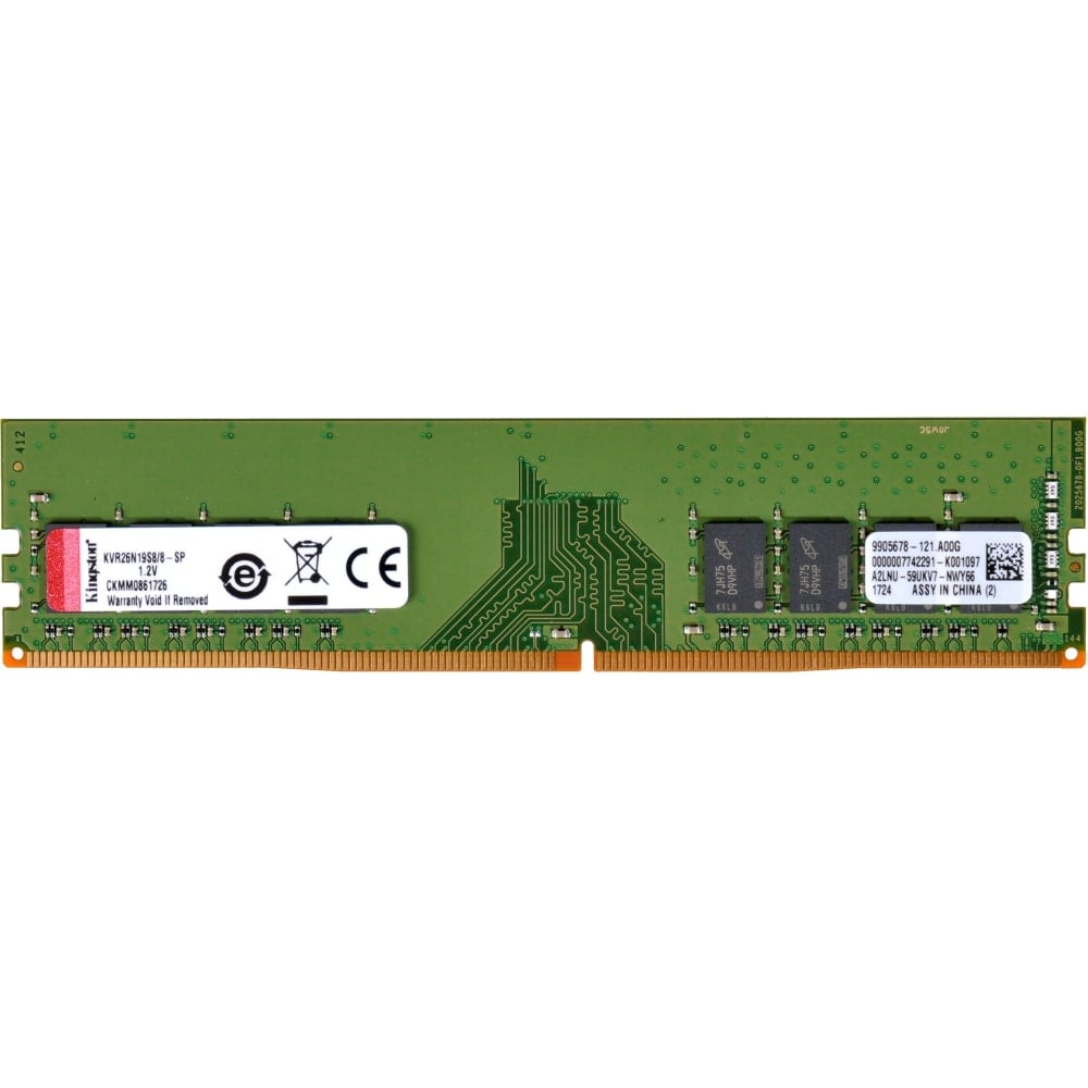 Kingston ValueRAM - DDR4 - module - 8 GB - DIMM 288-pin - 2666 MHz / PC4-21300 - CL19 - 1.2 V - unbuffered - non-ECC (Min Order Qty 3) MPN:KVR26N19S8/8