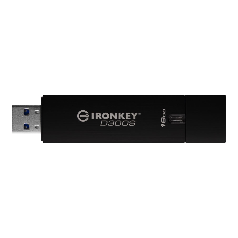 Kingston 16GB IronKey D300 D300S USB 3.1 Flash Drive - 16 GB - USB 3.1 - Anthracite - 256-bit AES - TAA Compliant MPN:IKD300S/16GB