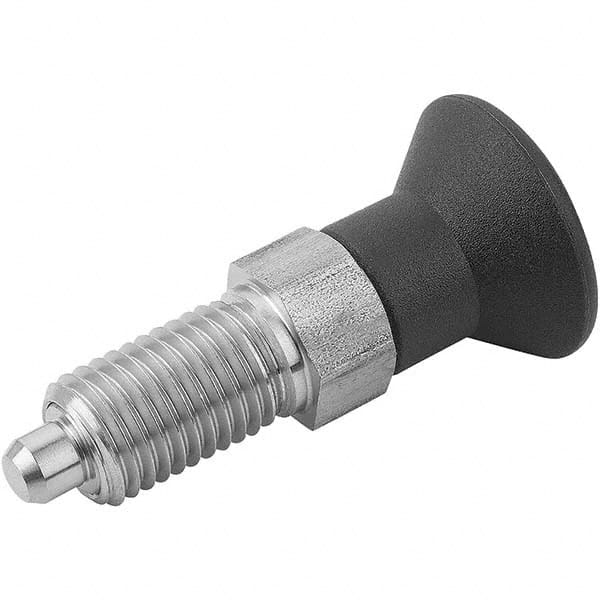 M8x1, 13mm Thread Length, 4mm Plunger Diam, Hardened Locking Pin Knob Handle Indexing Plunger MPN:K0338.01004