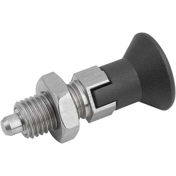 M6x0.75, 10mm Thread Length, 3mm Plunger Diam, Hardened Locking Pin Knob Handle Indexing Plunger MPN:K0338.04903