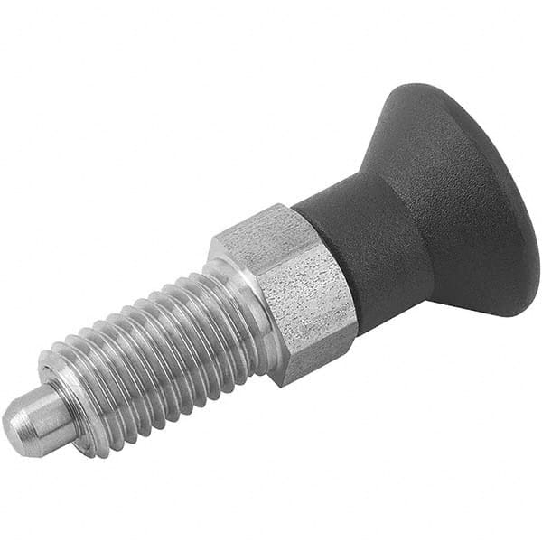 M8x1, 13mm Thread Length, 4mm Plunger Diam, Locking Pin Knob Handle Indexing Plunger MPN:K0338.11004