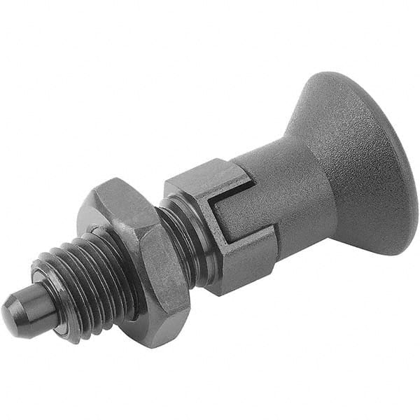 M8x1, 13mm Thread Length, 4mm Plunger Diam, Hardened Locking Pin Knob Handle Indexing Plunger MPN:K0338.4004