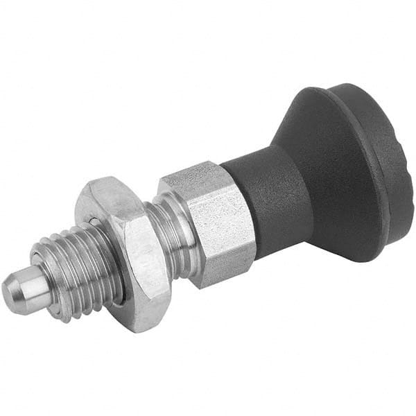 M10x1, 15mm Thread Length, 5mm Plunger Diam, Hardened Locking Pin Knob Handle Indexing Plunger MPN:K0339.02105