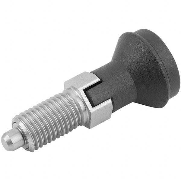 M12x1.5, 17mm Thread Length, 6mm Plunger Diam, Hardened Locking Pin Knob Handle Indexing Plunger MPN:K0339.03206