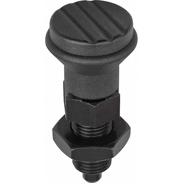 3/8-24, 15mm Thread Length, 5mm Plunger Diam, Hardened Locking Pin Knob Handle Indexing Plunger MPN:K0339.04105AL
