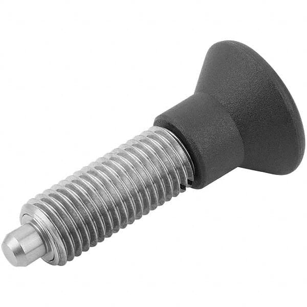 M12x1.5, 28mm Thread Length, 6mm Plunger Diam, Hardened Locking Pin Knob Handle Indexing Plunger MPN:K0343.01206
